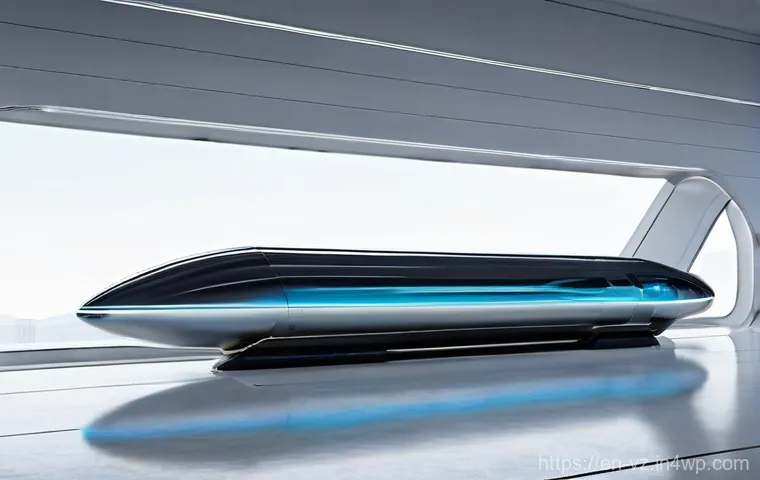 하이퍼루프 교통의 기술 발전을 위한 로드맵 - **Prompt 1: The Silent Glide**
    A sleek, futuristic Hyperloop pod, designed with minimalist lines...