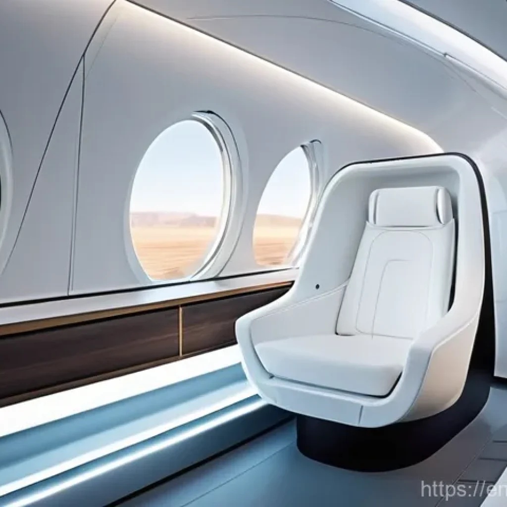 하이퍼루프 교통의 디자인 및 사용자 인터페이스 - **"Hyperloop Oasis Pod Interior"**
    A spacious and serene Hyperloop passenger pod interior. The p...