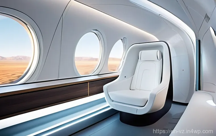 하이퍼루프 교통의 디자인 및 사용자 인터페이스 - **"Hyperloop Oasis Pod Interior"**
    A spacious and serene Hyperloop passenger pod interior. The p...